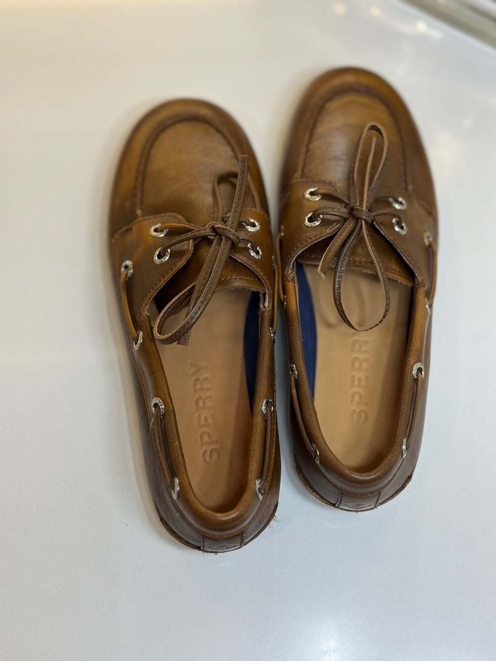 Sperry Women’s Slimboat Distressed Leather Boat Shoes Sz 6.5 US - Picture 4 of 7